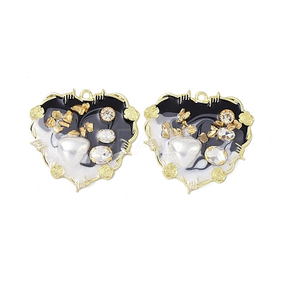 Rack Plating Alloy Enamel Pendants FIND-I038-16A-1