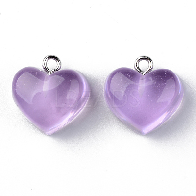 Transparent Resin Pendants X-RESI-R429-30B-1