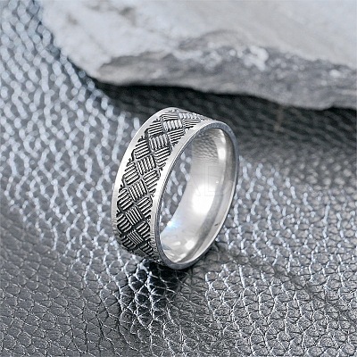 201 Stainless Steel Cross Pattern Finger Rings for Men FS-WGDD078-15-1