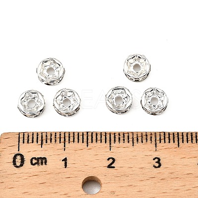 Brass Grade A Rhinestone Spacer Beads RB-A014-Z6mm-01S-1