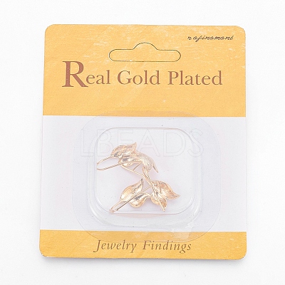Brass Earring Hooks X-KK-R058-147G-1