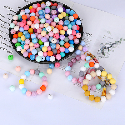 Round Silicone Focal Beads SI-JX0046A-98-1
