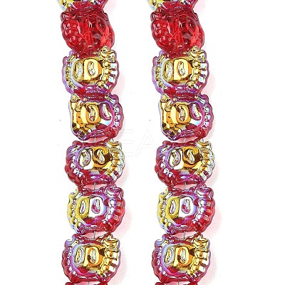 Electroplate Baking Paint Transparent Glass Beads Strands GL-CBA17FF-01A-1