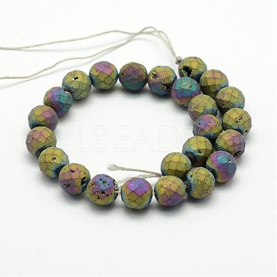 Electroplated Natural Quartz Crystal Beads Strands G-P149-01A-1