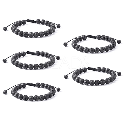 Adjustable Nylon Cord Braided Bead Bracelets BJEW-F308-55G-1