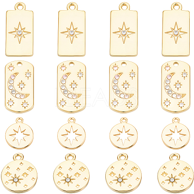 16Pcs 4 Styles Alloy Pendants FIND-SC0021-43-1