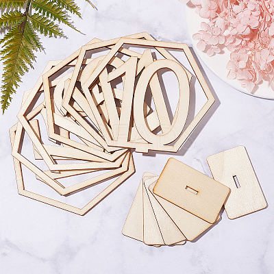 Wood Table Numbers Cards AJEW-PH0016-59-1
