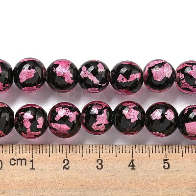 Handmade Silver/Gold Foil Lampwork Beads Strands LAMP-L079-07A-1