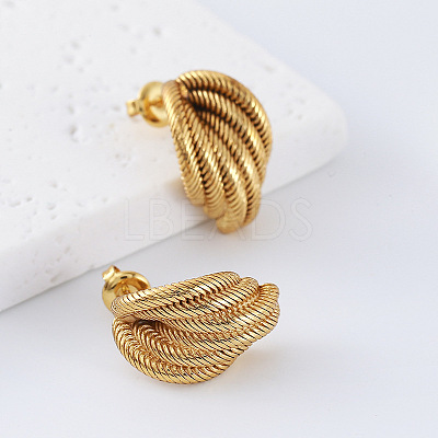 Geometric 304 Stainless Steel Stud Earrings for Women LS-PP5518-1