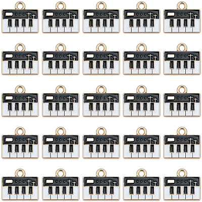 60Pcs Alloy Enamel Piano Charms FIND-SC0021-63-1