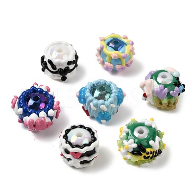 7Pcs 7 Styles Opaque Acrylic Beads ACRC-FS0001-04-1