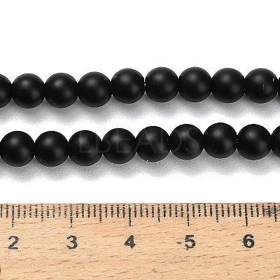 Natural Black Onyx(Dyed & Heated) Beads Strands X-G-Z024-01B-6mm-1