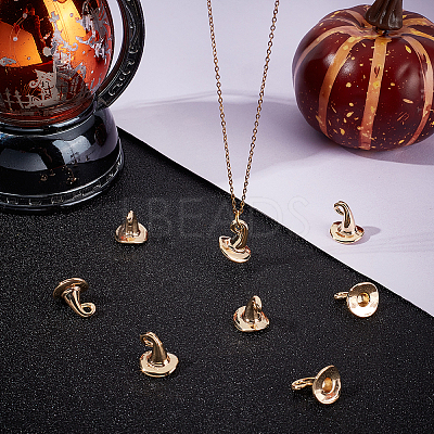 10Pcs Halloween Themed Brass Pendants KK-BBC0015-68A-1