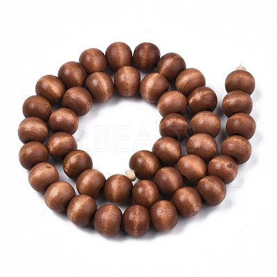 Painted Natural Wood Beads Strands WOOD-S053-54L-1
