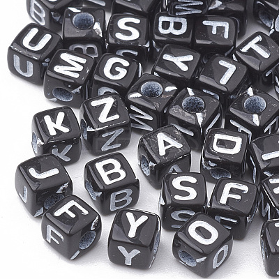 Opaque Horizontal Hole Acrylic Beads SACR-N002-01-1