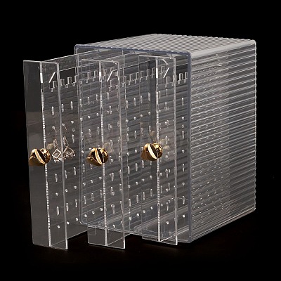 Rectangle Transparent Plastic Earrings Presentation Box ODIS-O002-01B-1