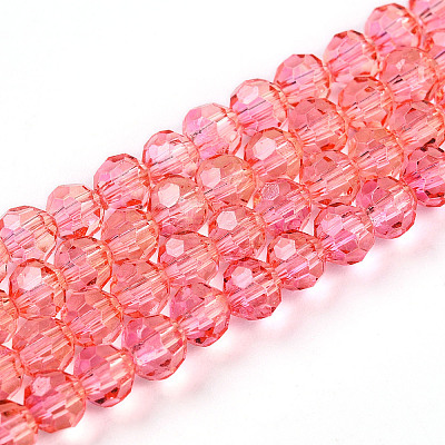 Baking Paint Transparent Glass Beads Strands DGLA-A035-T4mm-A01-1