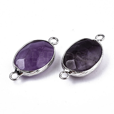 Natural Amethyst Links/Connectors G-T131-102-19-1