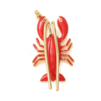 Brass with Enamel Pendants KK-CBA2F11-10G-1