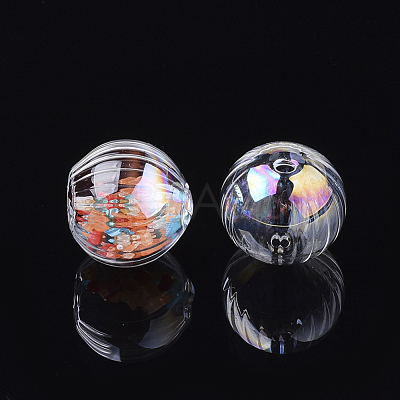 Handmade Blown Glass Globe Beads X-BLOW-T001-02A-AB-1