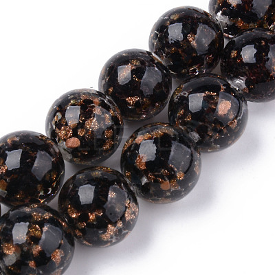 Handmade Gold Sand Lampwork Beads LAMP-S194-008C-09-1