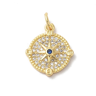 Rack Plating Brass Cubic Zirconia Pendants KK-Z056-26G-1
