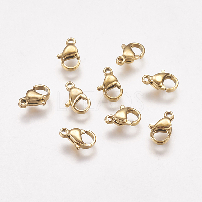 Ion Plating(IP) 304 Stainless Steel Lobster Claw Clasps STAS-P185-10-G-1