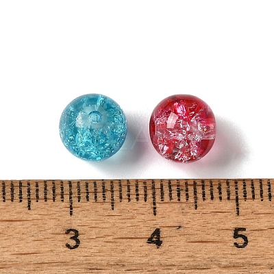 Spray Painted Crackle Glass Beads CCG-JP0001-01-1