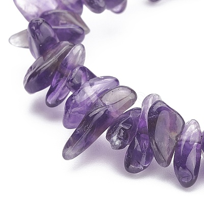 Natural Amethyst Chips Beaded Jewelry Set X-SJEW-JS01232-03-1