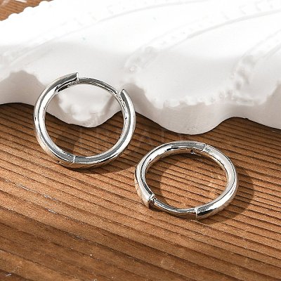 Brass Huggie Hoop Earrings EJEW-K083-29P-1