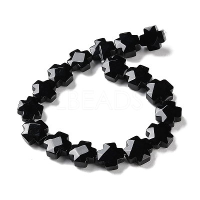 Natural Dyed & Heated Black Onyx Beads Strands G-K357-C06-01-1