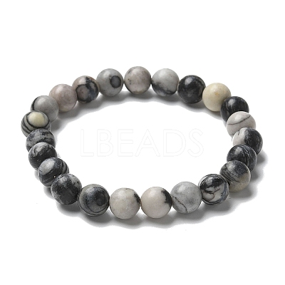 Natural Netstone Bead Stretch Bracelets BJEW-K212-B-021-1