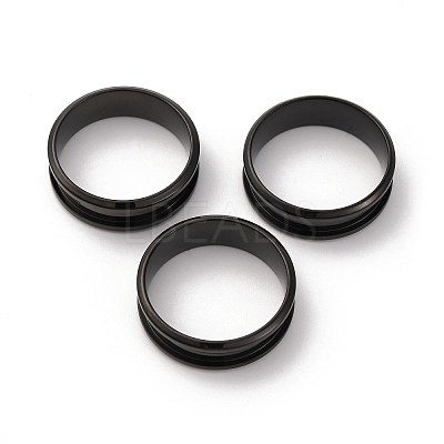 201 Stainless Steel Grooved Finger Ring Settings STAS-TAC0001-10F-B-1