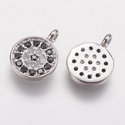 Brass Micro Pave Cubic Zirconia Charms ZIRC-G133-03P-1