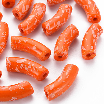 Opaque Spray Painted Acrylic Beads MACR-S372-001F-B09-1