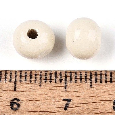 Spray Painted Round Natural Schima Wood Beads WOOD-A018-8mm-10-1