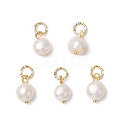 Natural Cultured Freshwater Pearl Potato Charms PALLOY-JF03920-02-1