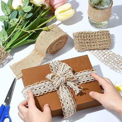 Braided Burlap Ribbon OCOR-YW0001-08-1