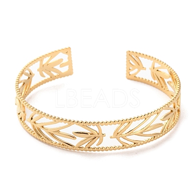 304 Stainless Steel Cuff Bangles for Women BJEW-K263-05G-11-1