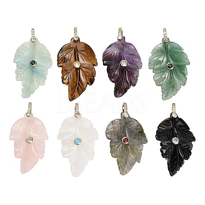 Natural Mixed Gemstone Pendants G-K372-06G-A-1