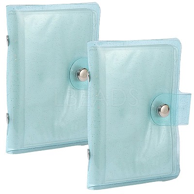 2Pcs PVC Mini Photocard Holder Book AJEW-SP0002-20A-02-1