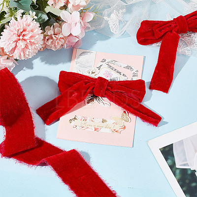 5 Yards Polyester Frayed Ribbon OCOR-WH0082-226A-01-1