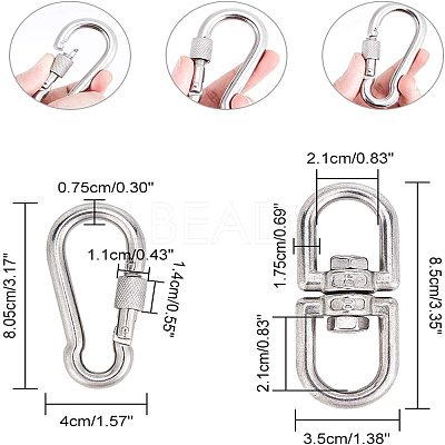 304 Stainless Steel Double Eye Swivel Clasps STAS-NB0004-28P-1