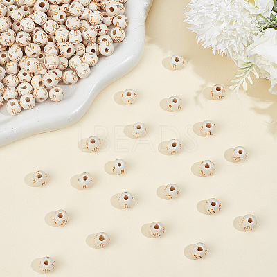 400Pcs Natural Round Wood Beads WOOD-PA0001-49-1