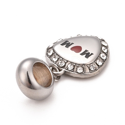 304 Stainless Steel European Dangle Charms STAS-F278-02P-1