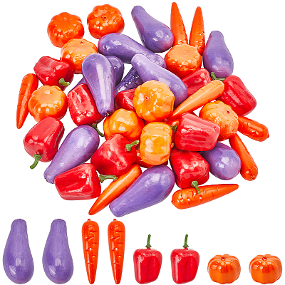 40Pcs 4 Styles Foam Artificial Vegetables AJEW-GF0009-58-1