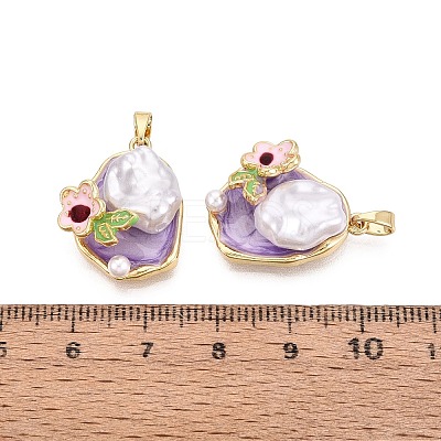 Brass Enamel Pendants KK-SZC0009-09G-03-1