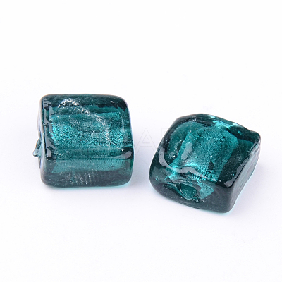 Handmade Silver Foil Lampwork Beads X-FOIL-S006-12x12mm-04-1