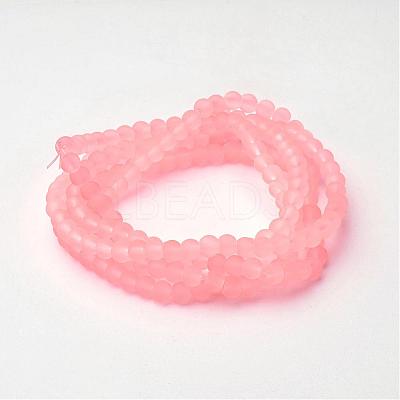Baking Paint Transparent Glass Bead Strands X-GLAA-S031-4mm-28-1