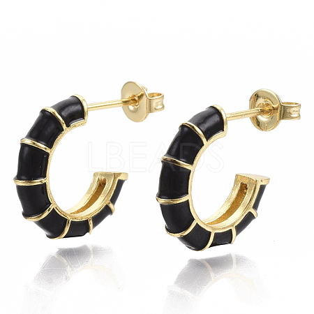 Brass Stud Earrings EJEW-S209-10A-1